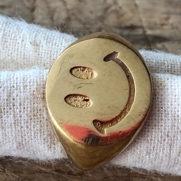 Gold plated SMILE FACE Signac size 7 - Picture 4 of 5